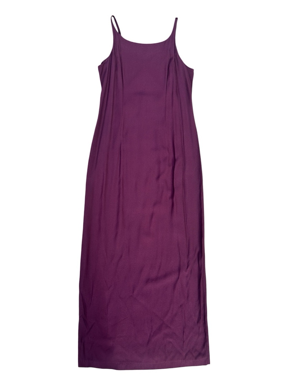 Vintage 90s Scarlett Criss Cross Maxi Dress Deep Wine Burgundy Maroon Med-Lrg